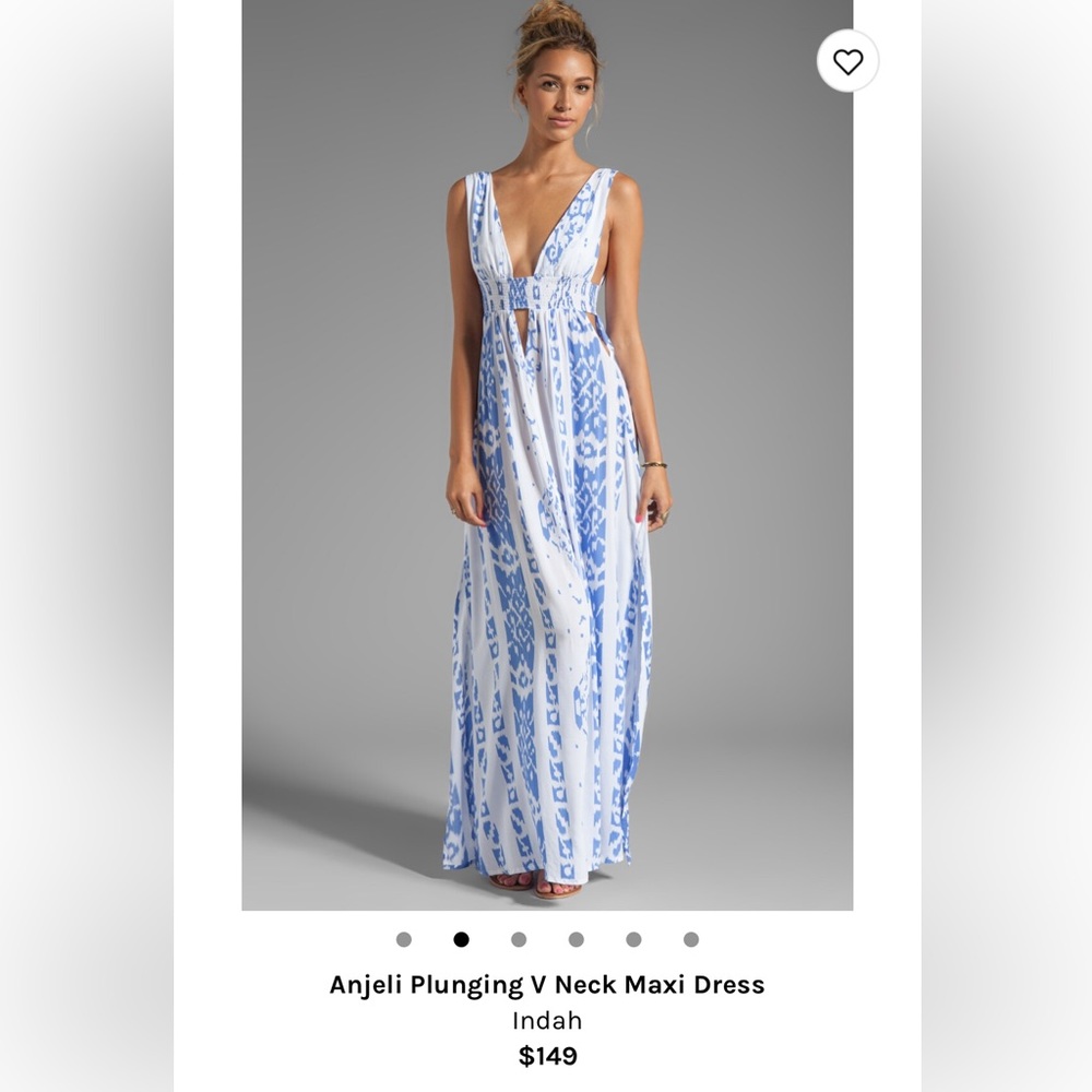 Indah Angeli plunging v-neck maxi dress